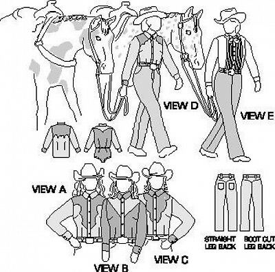 Suitability 3790 Womens Western Show Shirts And Pants Equestrian Sewing Pattern